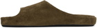 Marni Khaki Suede Fusslide Sandals