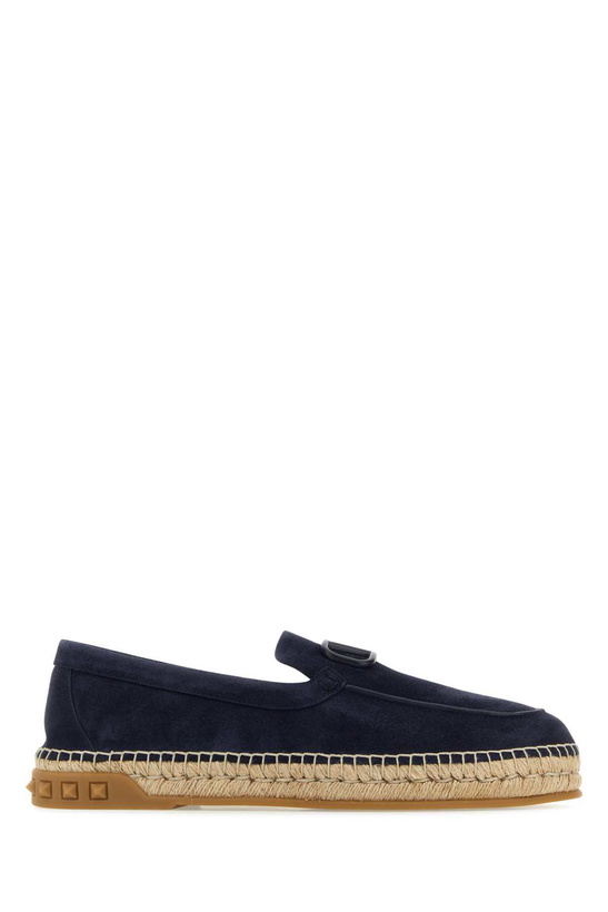 Photo: Valentino Garavani Navy Blue Split-leather Leisure Flows Espadrilles