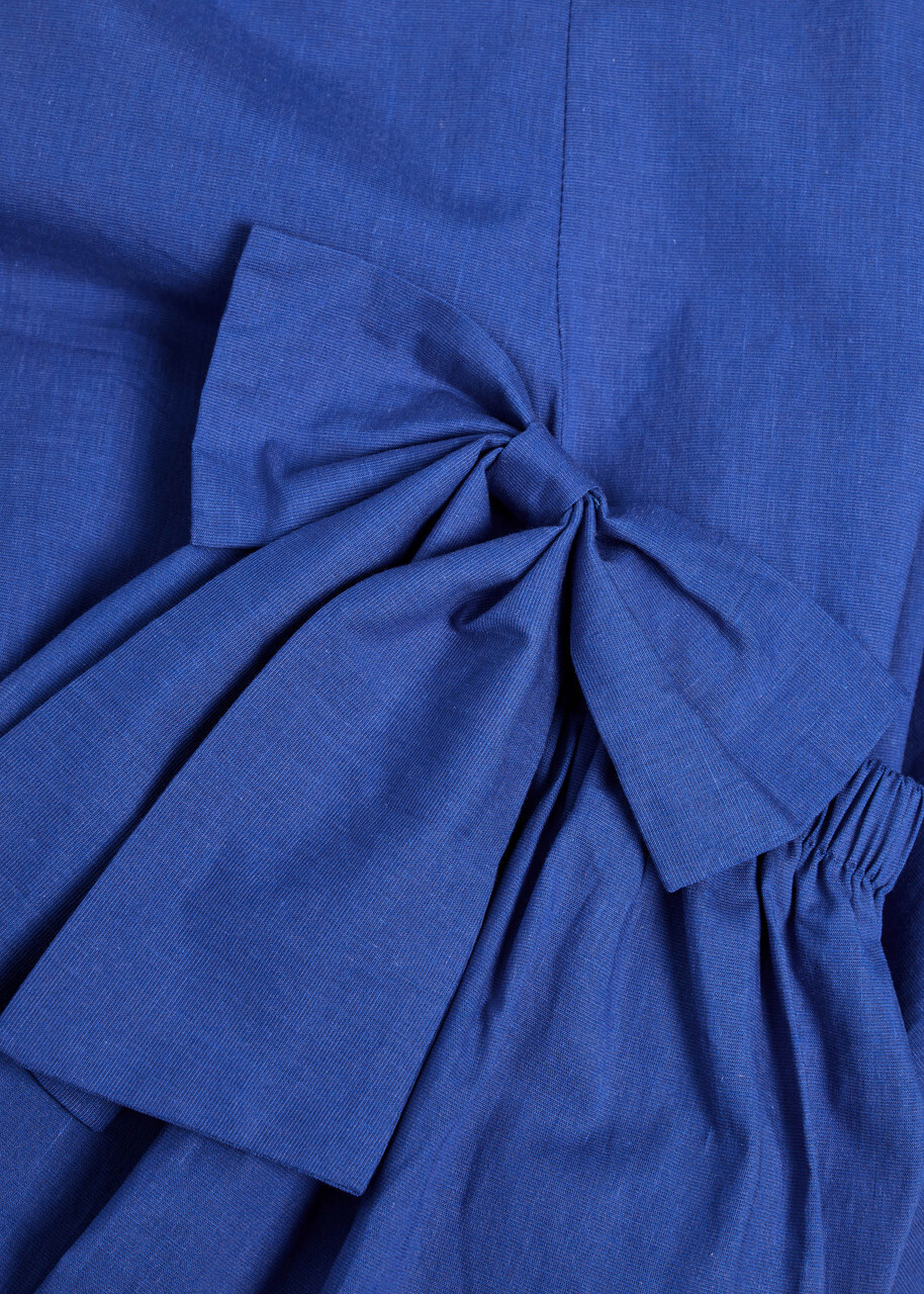 Sister Jane Diary Bow-embellished Woven Midi Dress Blue
