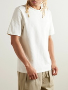 Folk - Embroidered Slub Cotton-Jersey T-Shirt - Neutrals