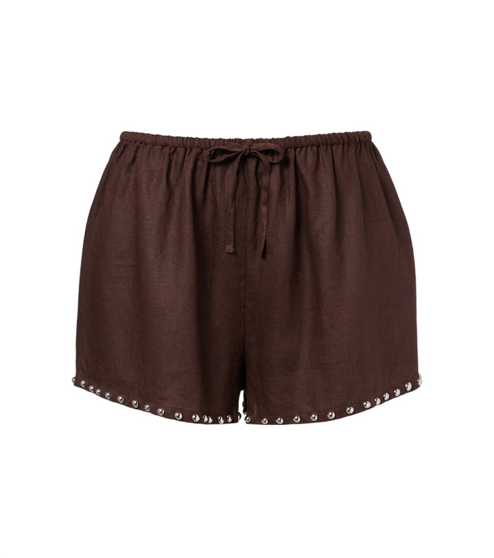 Photo: Staud Paddle embellished linen shorts
