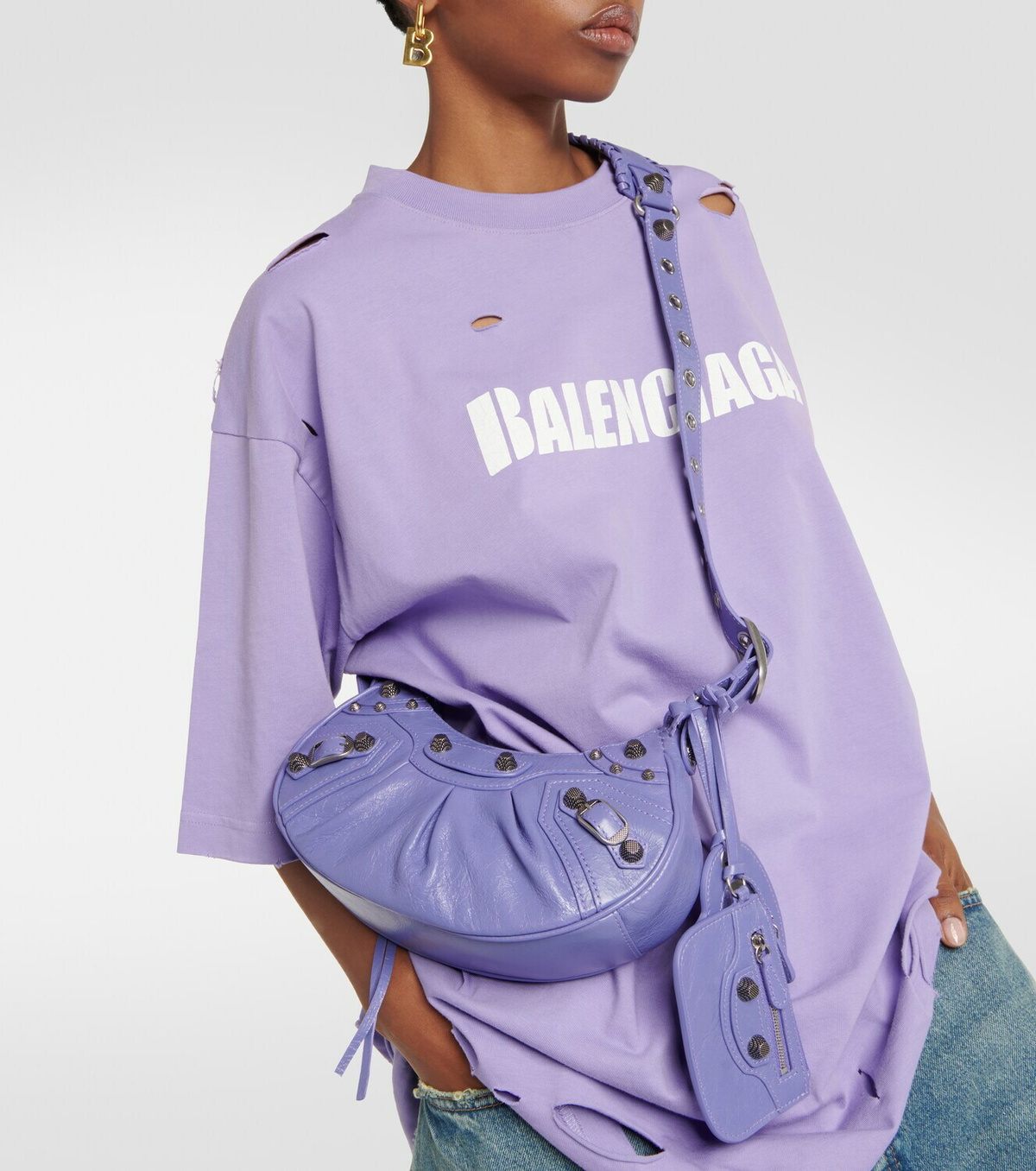 ショルダーバッグ・ポシェット Balenciaga Light Purple Leather Le Cagole S Shoulder Bag Balenciaga Le Cagole S Leather Shoulder Bag | Purple