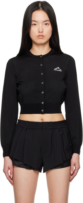 Photo: alexanderwang.t Black Cropped Athletic Mesh Cardigan