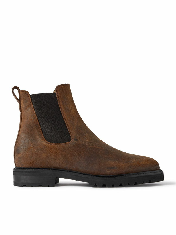 Photo: Majordome - M11 Waxed-Suede Chelsea Boots - Brown