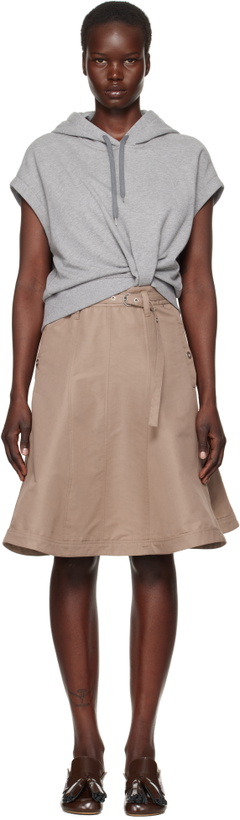 Photo: 3.1 Phillip Lim Gray Flounce Skirt Hoodie Minidress