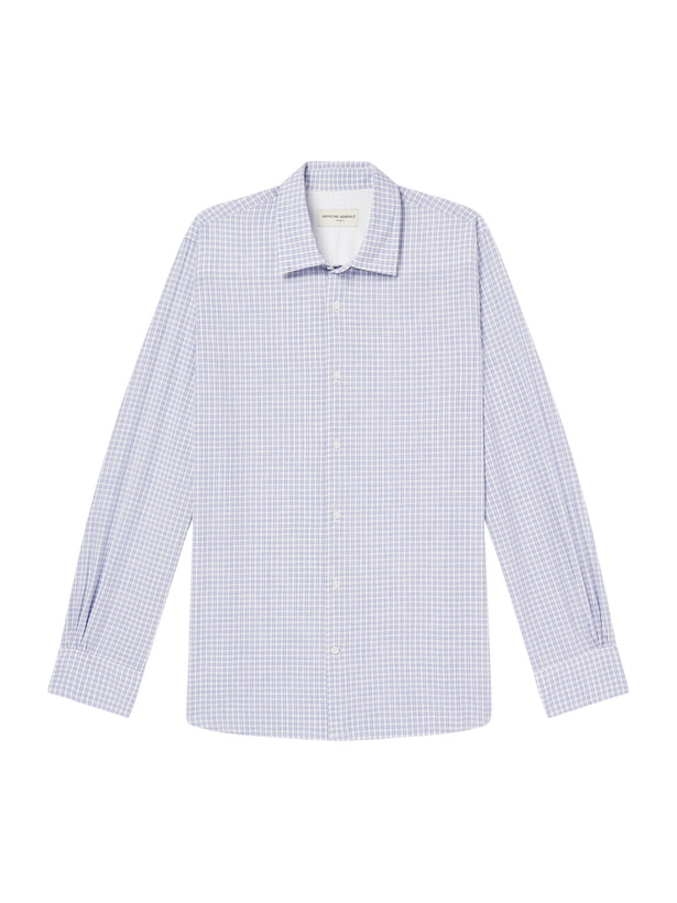 Photo: Officine Générale - Giacomo Checked Cotton, Lyocell and Linen-Blend Shirt - Blue