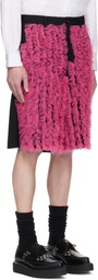Comme des Garçons Homme Plus Black & Pink Wool Gabardine Medium & Nylon Tulle Shorts