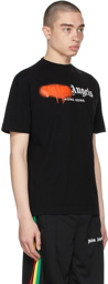 Palm Angels Black & Orange Sprayed Logo 'Hong Kong' T-Shirt