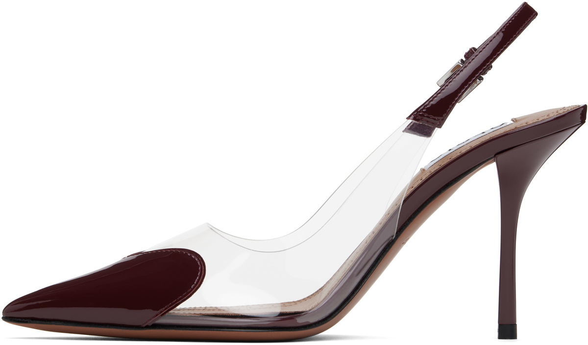 ALAÏA Burgundy 'Le Cœur' Slingback Heels