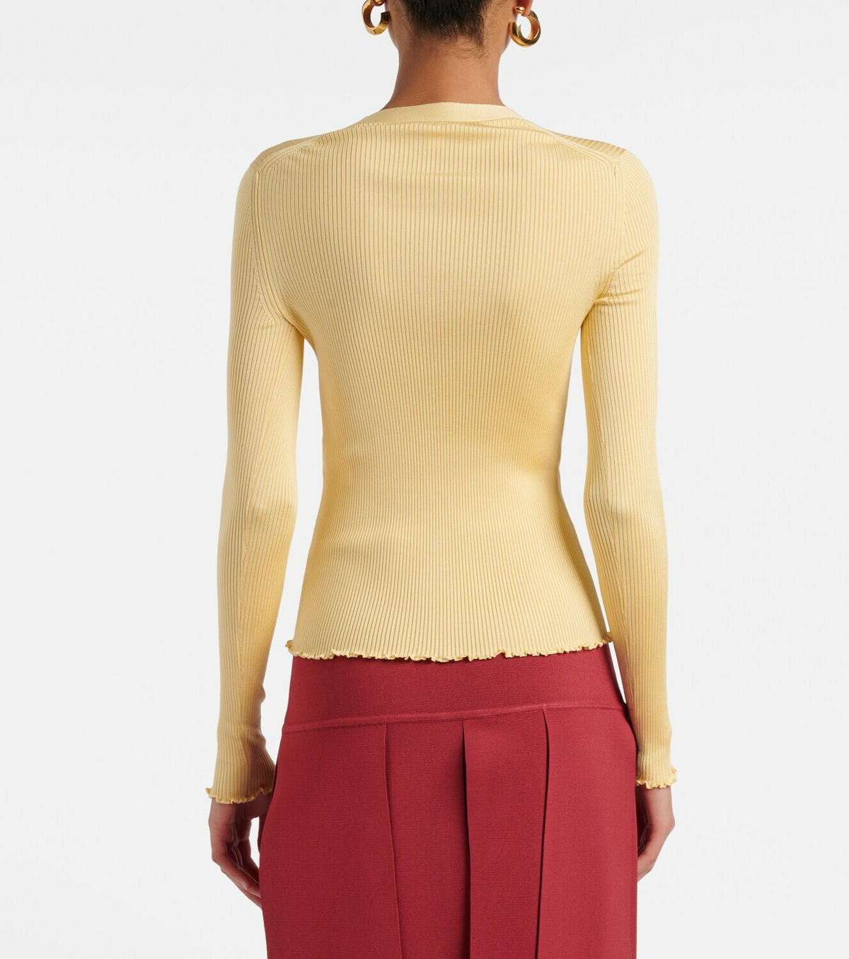 Alaïa RIbbed-knit silk-blend top