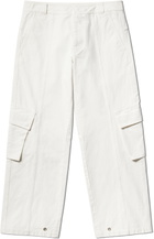 Still Kelly White Cotton Canvas Cargo Pants