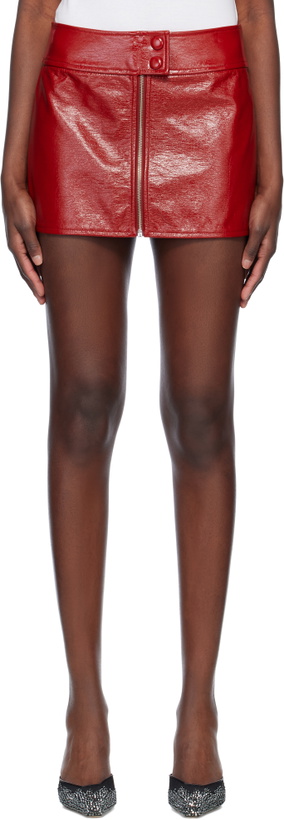 Photo: Stand Studio Red Tara Faux-Leather Miniskirt