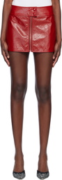 Stand Studio Red Tara Faux-Leather Miniskirt