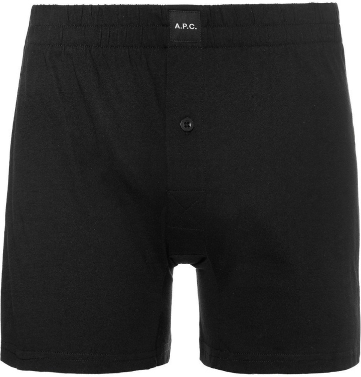 Photo: A.P.C. - Cotton-Jersey Boxer Shorts - Men - Black