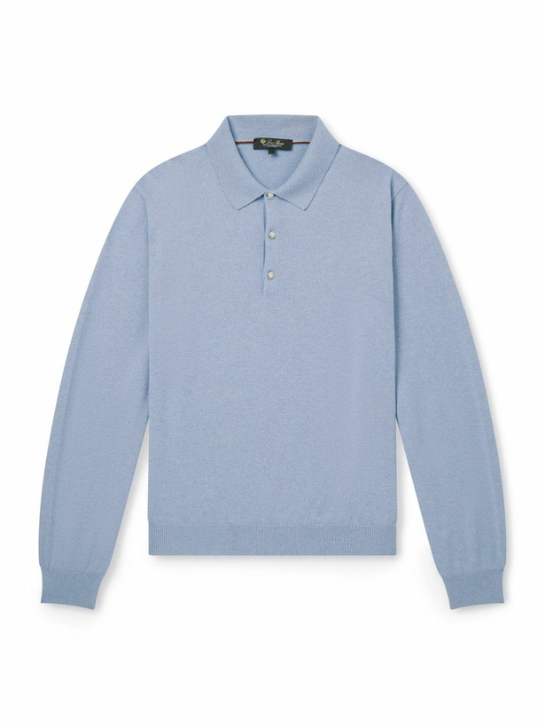 Photo: Loro Piana - Cashmere Polo Shirt - Blue