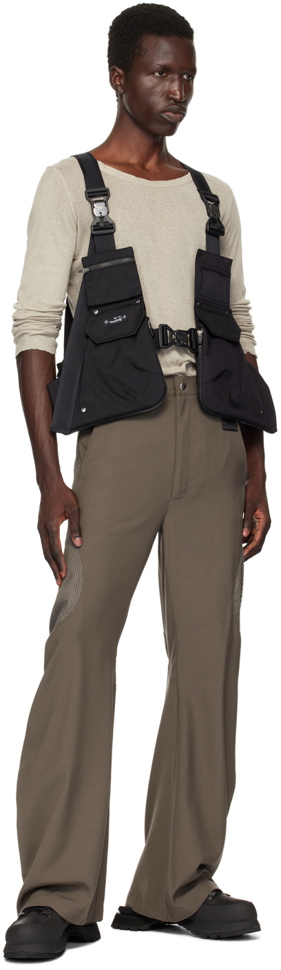 CMMAWEAR Taupe Zip Panel Trousers