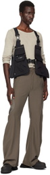 CMMAWEAR Taupe Zip Panel Trousers