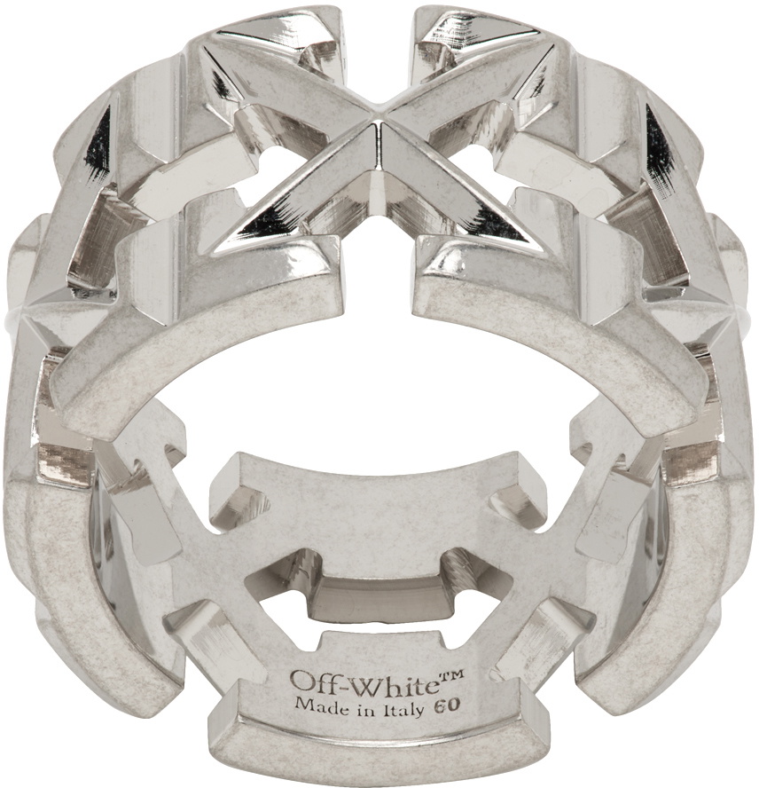Off-White Silver Multi Arrow Ring