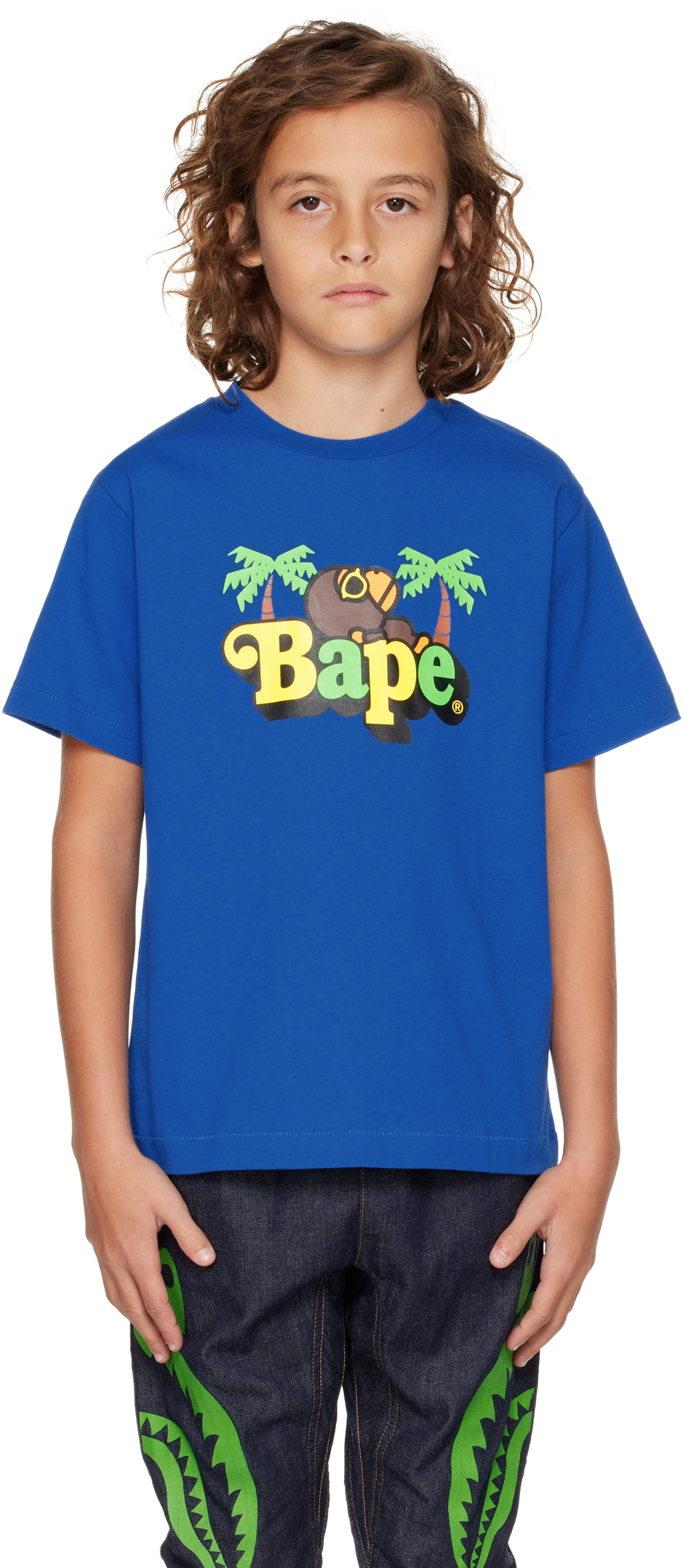 BAPE Kids Blue Baby Milo On Bape Summer T-shirt