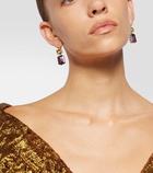 Ileana Makri Crown 18kt gold earrings with topaz and amethyst