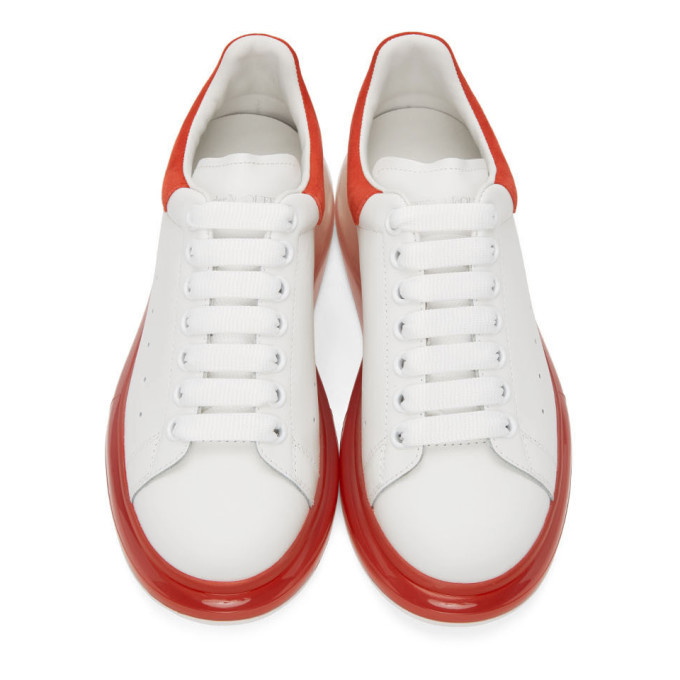 Alexander McQueen White & Red Oversized Sneakers - ShopStyle