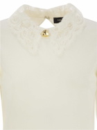Fabiana Filippi Platinum Jersey With Macramé Lace