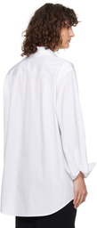 RECTO White Double Collar Stripe Shirt