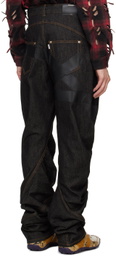 Juntae Kim Black Twisted Tape Jeans
