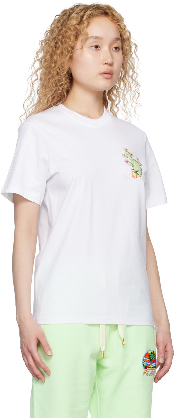 Casablanca White Cactus et Orange T-Shirt Casablanca