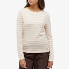 Armor-Lux Women's Long Sleeve Marinière Heritage T-Shirt in Natural/Silver Pink