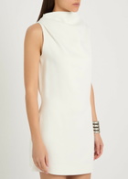 Khaite Astor High-neck Crepe Mini Dress White
