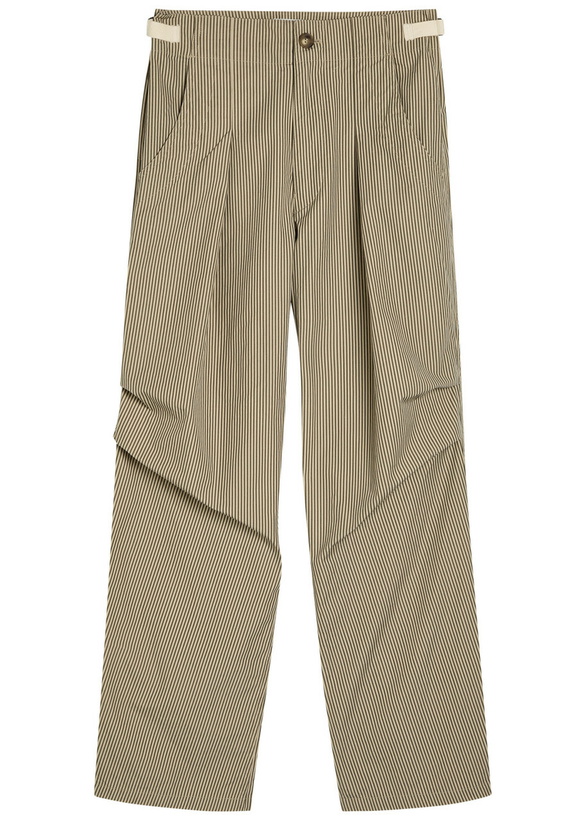 Photo: Isabel Marant étoile Ceryne Striped Cotton Trousers Beige