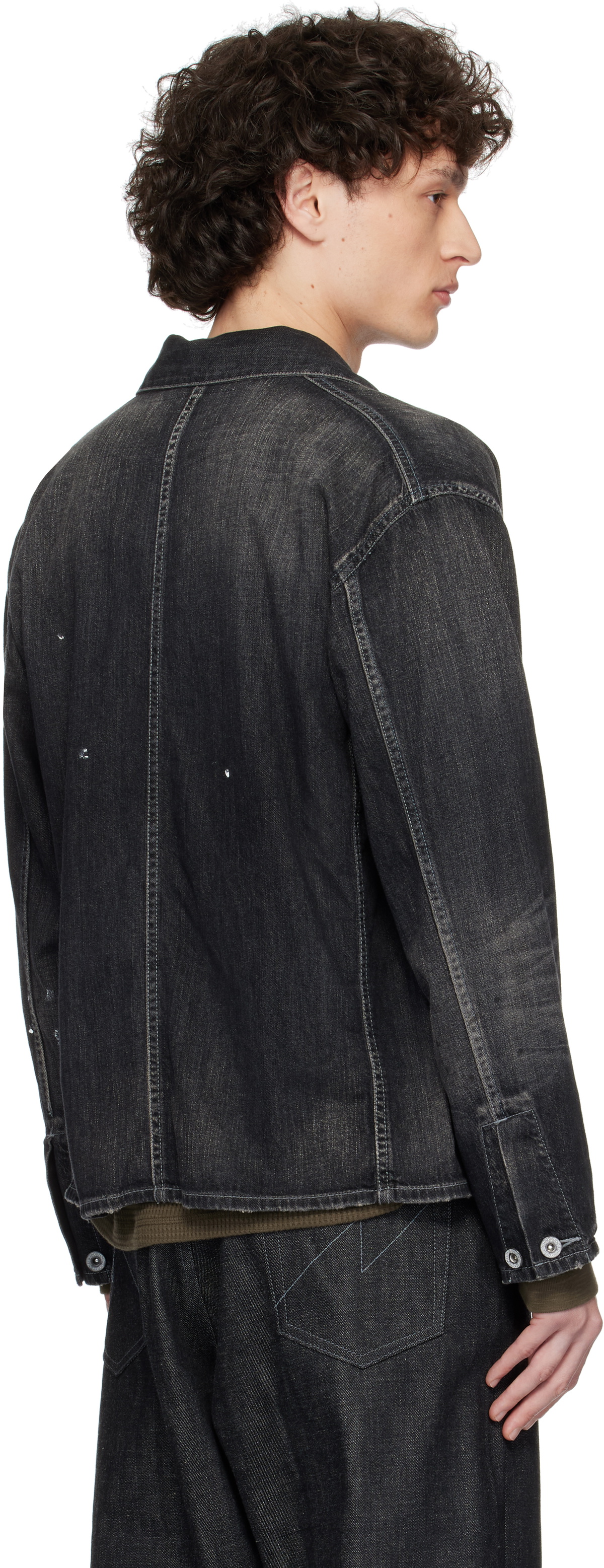 Neighborhood Black Washed LW Coverall Denim Jacket Neighborhood
