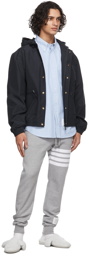Thom Browne Navy Hooded Ripstop Jacket