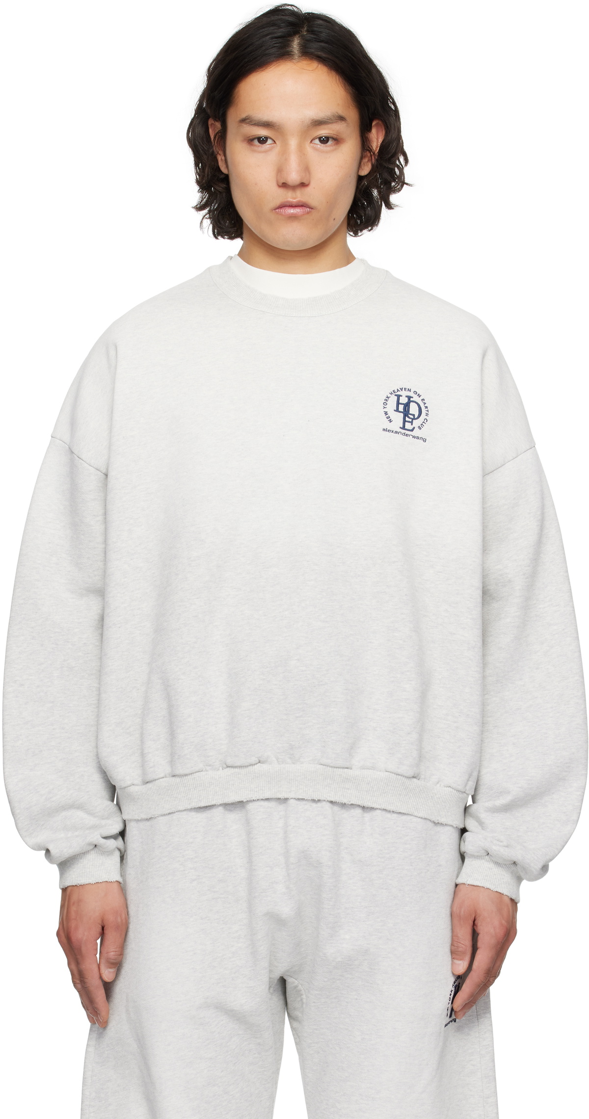 Alexander Wang Gray Embossed Logo Sweatshirt Alexander Wang