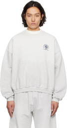 Alexander Wang Gray Logo Oversized Cotton Terry Sweatshirt