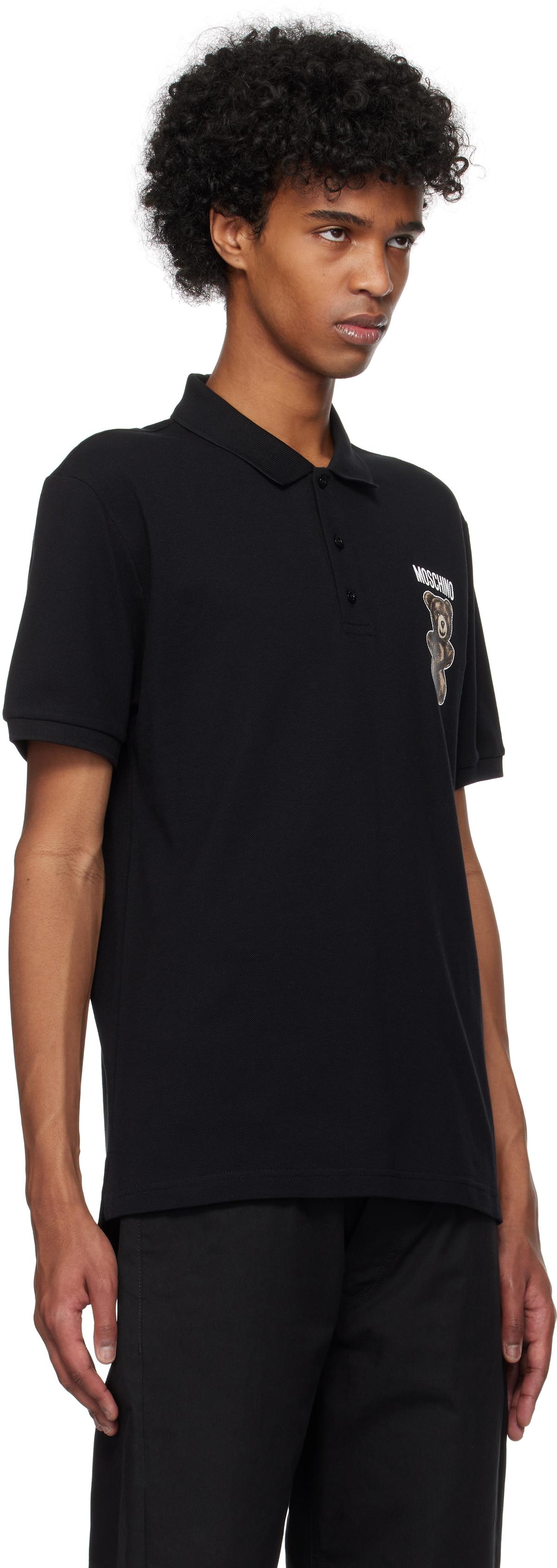 Moschino Black Teddy Bear Polo