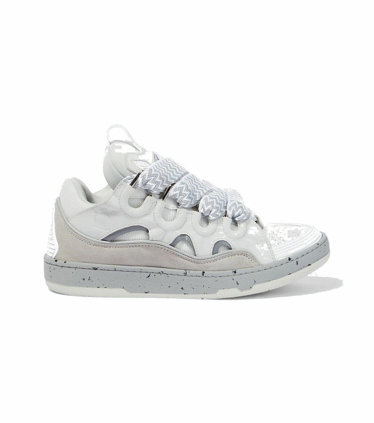 LANVIN 長方形フレムメカネ LNV2103 047 Lanvin Frayed Denim Curb Sneakers | italist