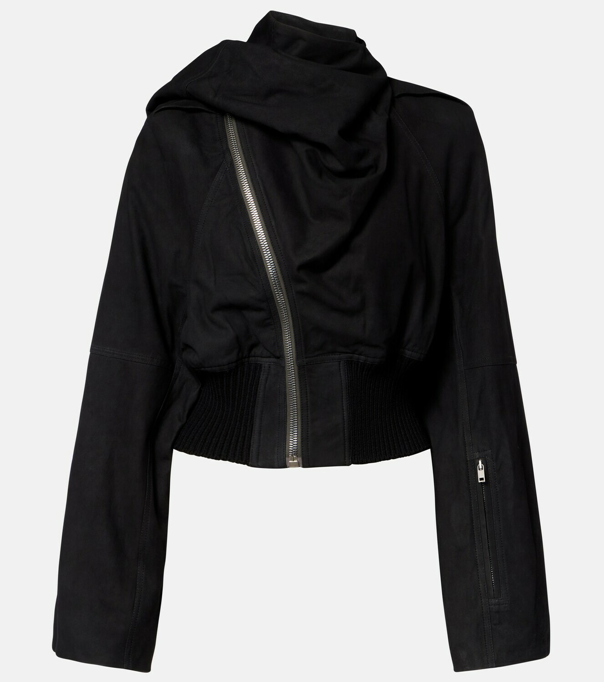 Rick Owens Scarf Flight leather jacket