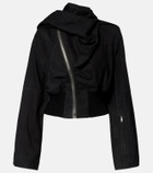 Rick Owens Scarf Flight leather jacket