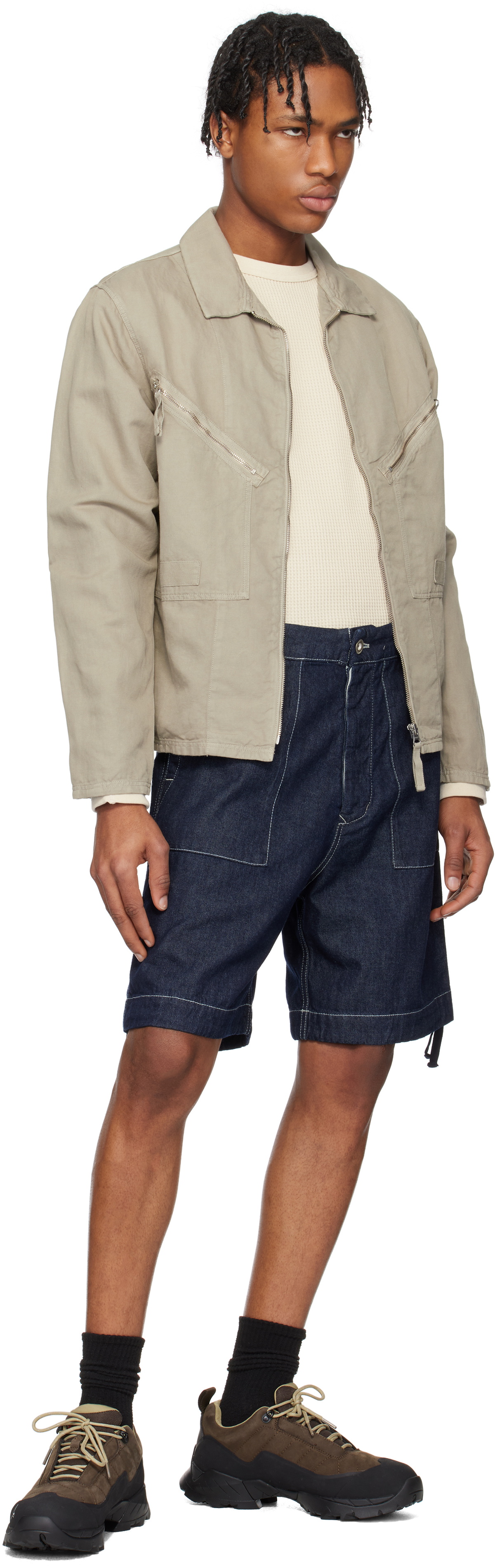 C.P. Company Blue 3/1 Denim Shorts
