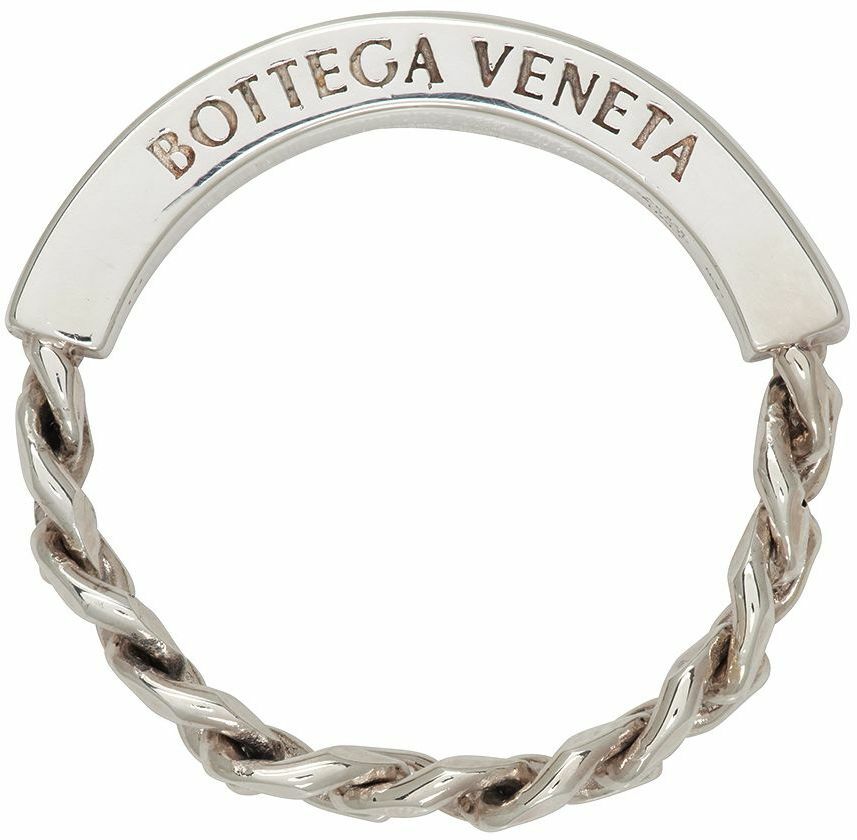 Bottega Veneta Silver Curb Chain Ring Bottega Veneta