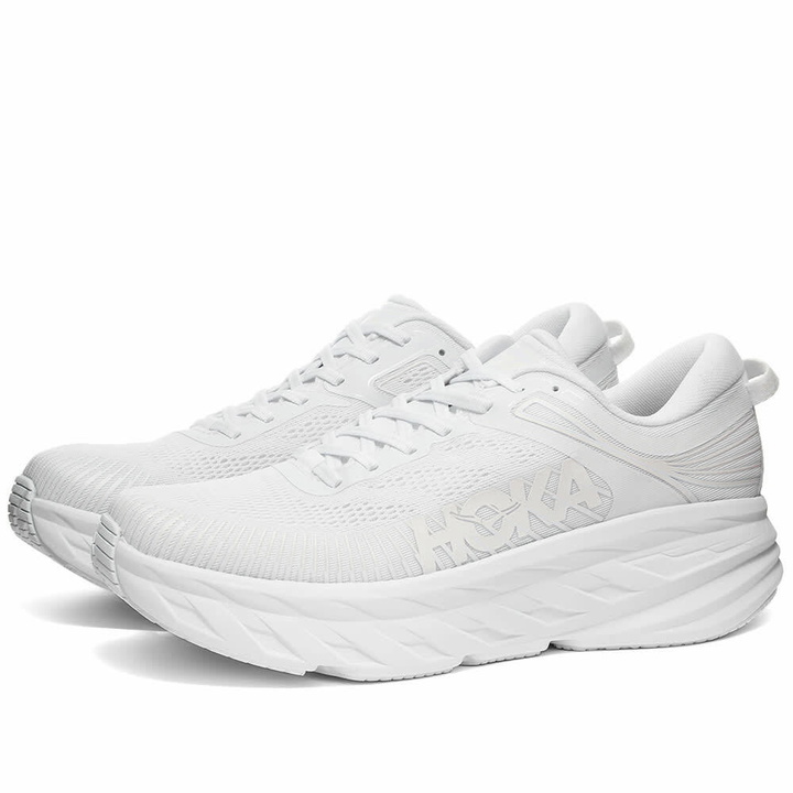 Photo: HOKA ONE ONE Men's Bondi 7 Sneakers in White