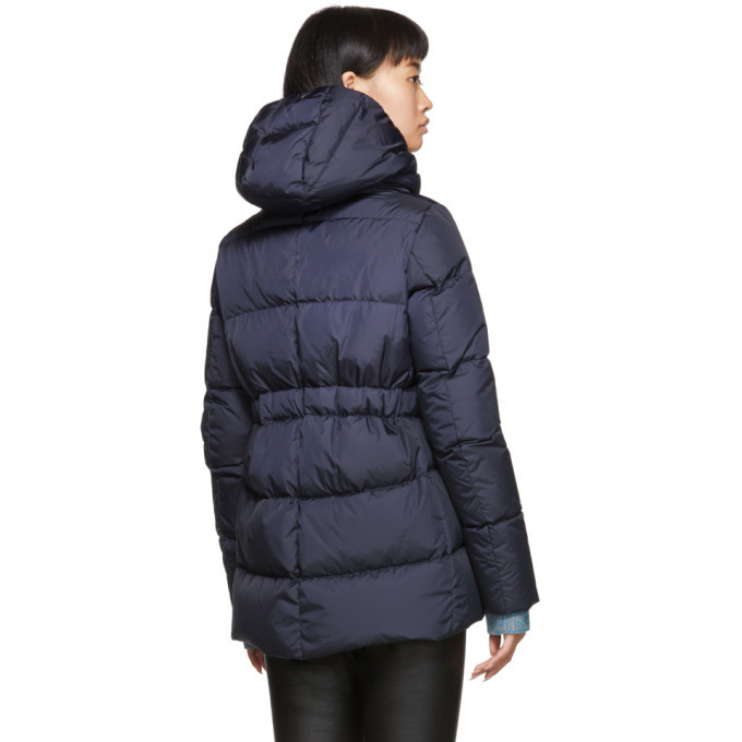 Herno Navy Down Heavy Nylon Hilo Jacket Herno