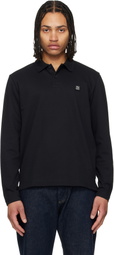 Hugo Black Stacked-Logo Cotton Blend Polo