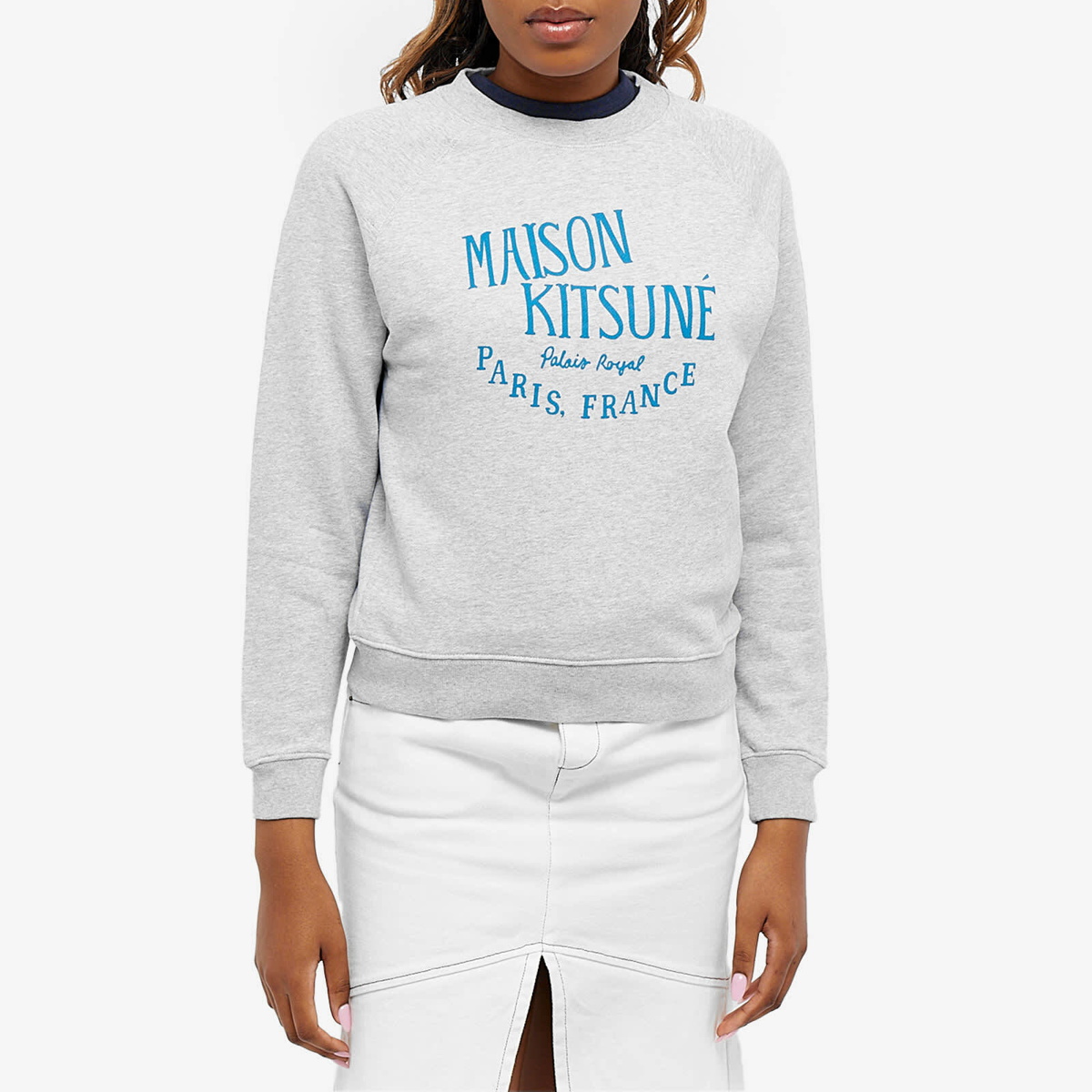 Maison Kitsuné Women's Palais Royal Vintage Sweatshirt in Light Grey Melange