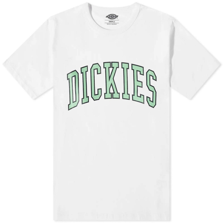 Photo: Dickies Men's Aitkin College Logo T-Shirt in White/Apple Mint