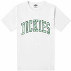 Dickies Men's Aitkin College Logo T-Shirt in White/Apple Mint