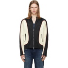 Diesel Black & Off-White Nylon Color Block & Piping Details Jacket