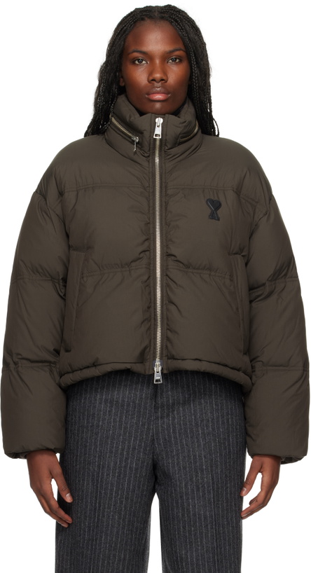 Photo: AMI Paris Brown Ami de Coeur Down Jacket